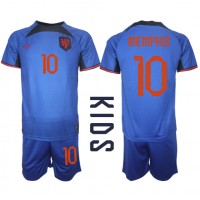 Netherlands Memphis Depay #10 Replica Away Minikit World Cup 2022 Short Sleeve (+ pants)